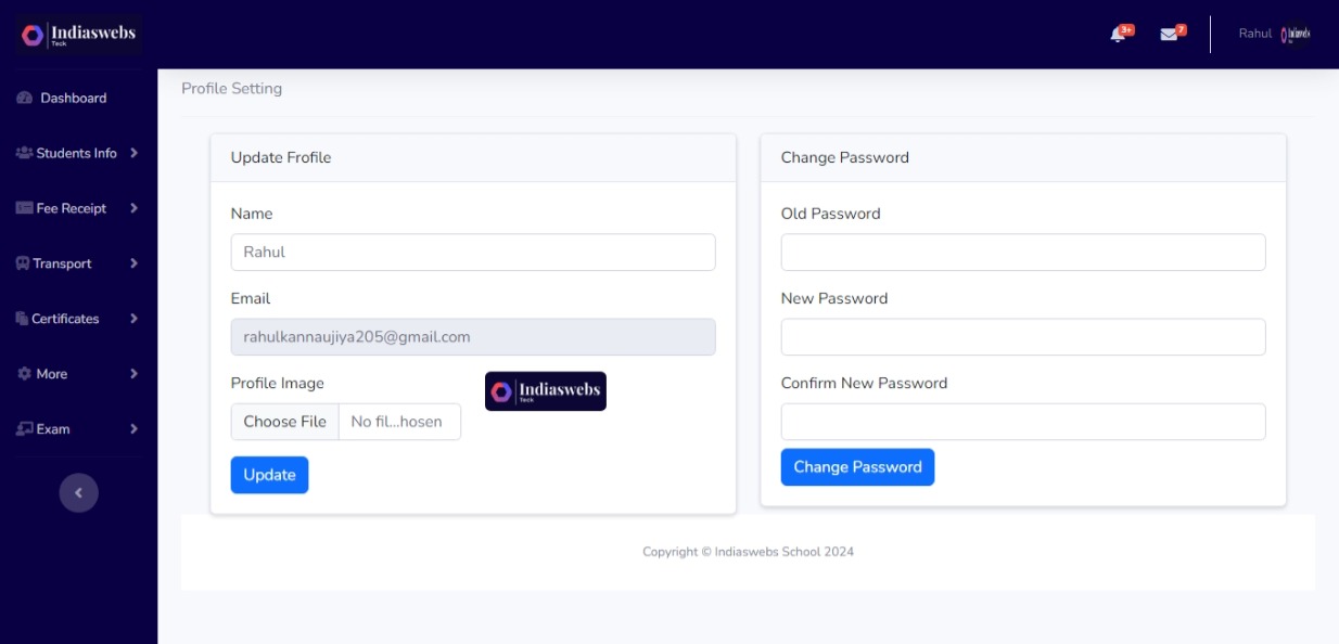 User Account Management for School ERP.